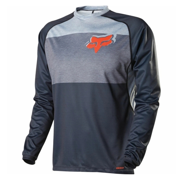 Fox Indicator Long Sleeve Mountain Biking Racing Jersey Gray Orange Large - Picture 1 of 9